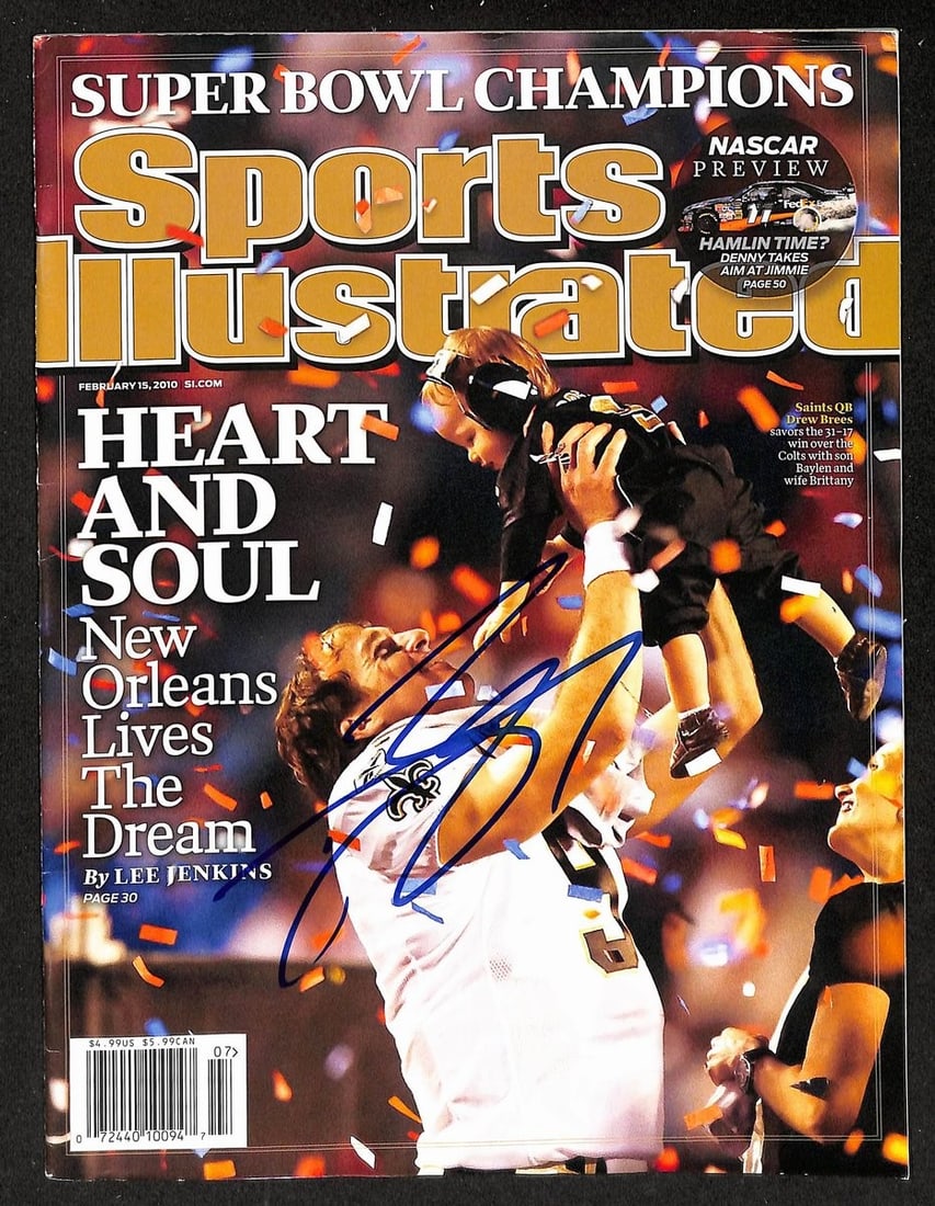 PSA DNA authenticated Drew Brees autographed Sports Illustrated 2 15 2010 (1 of 3)
