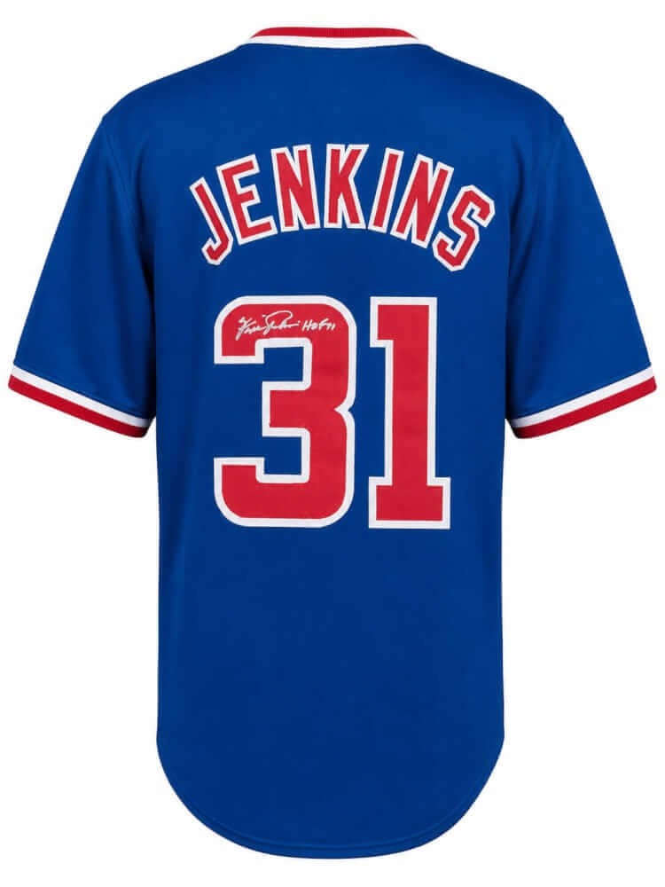 Blue signed Fergie Jenkins Chicago Cubs jersey HOF 91 COA (1 of 2)