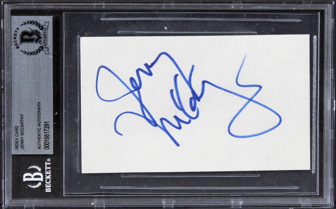 Beckett Authenticated Jenny McCarthy Signed 3x5 Index Card Slabbed (1 of 2)