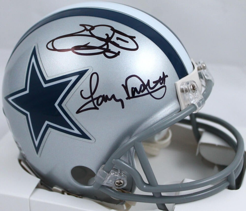 Dallas Cowboys Mini Helmet Signed by Emmitt Smith Tony Dorsett Beckett Holo (1 of 5)