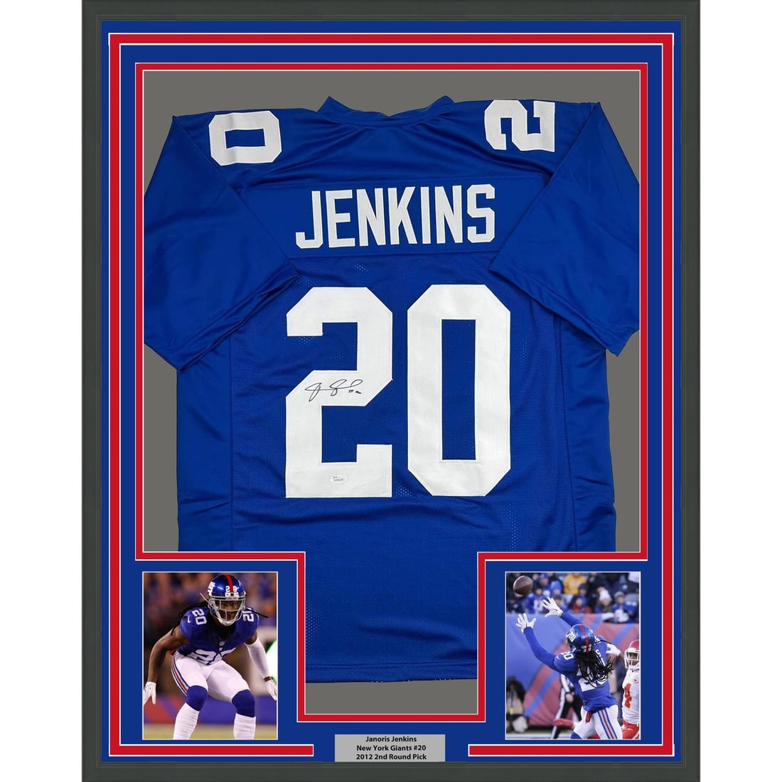 Framed 35x39 Janoris Jenkins Signed New York Giants Jersey JSA (1 of 2)