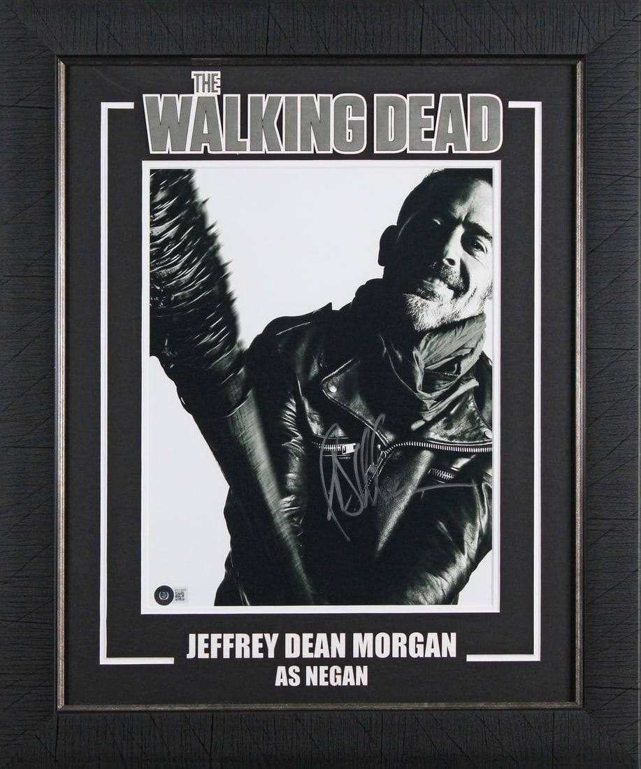 Framed 11x14 Autographed Photo Jeffrey Dean Morgan The Walking Dead BAS (1 of 2)