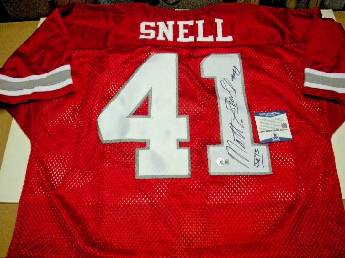 Rawlings Jersey Signed by Matt Snell Ohio State Beckett Authenticated (1 of 2)