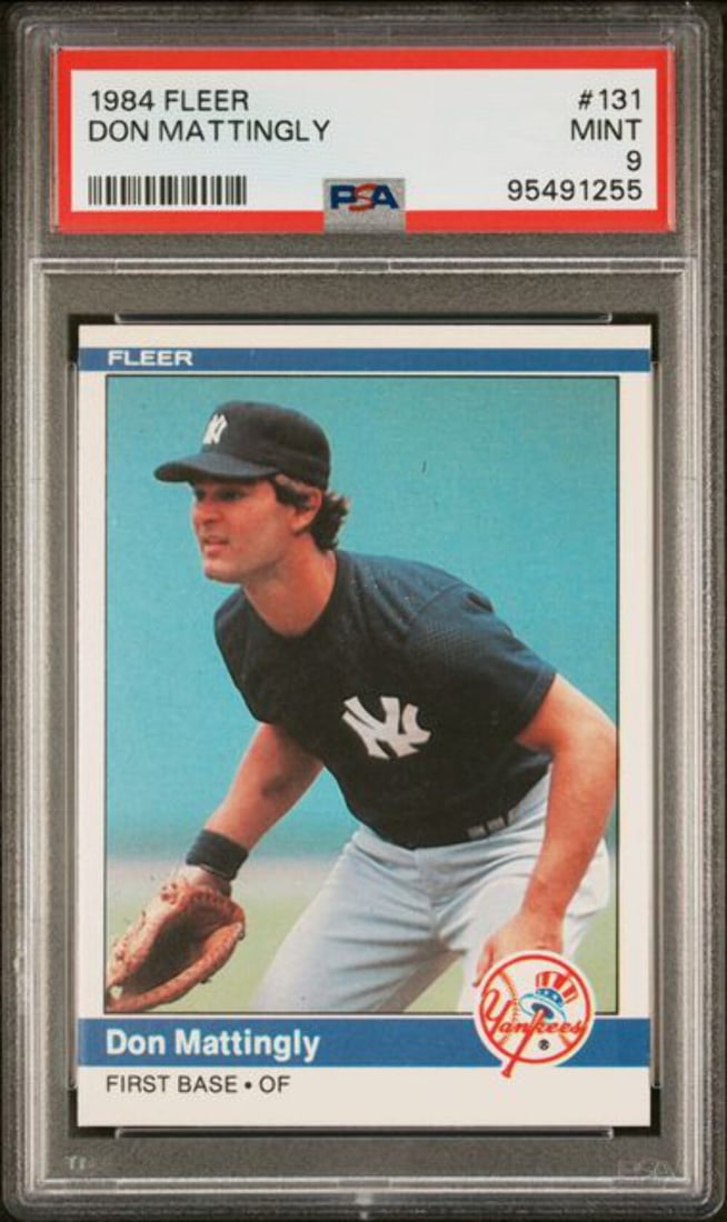 PSA 9 Mint Don Mattingly 1984 Fleer #131 Rookie Card (1 of 2)