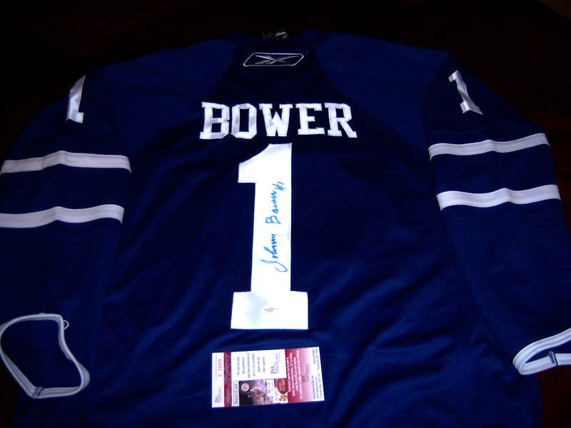 Signed Reebok Toronto Maple Leafs Johnny Bower hockey jersey (1 of 1)