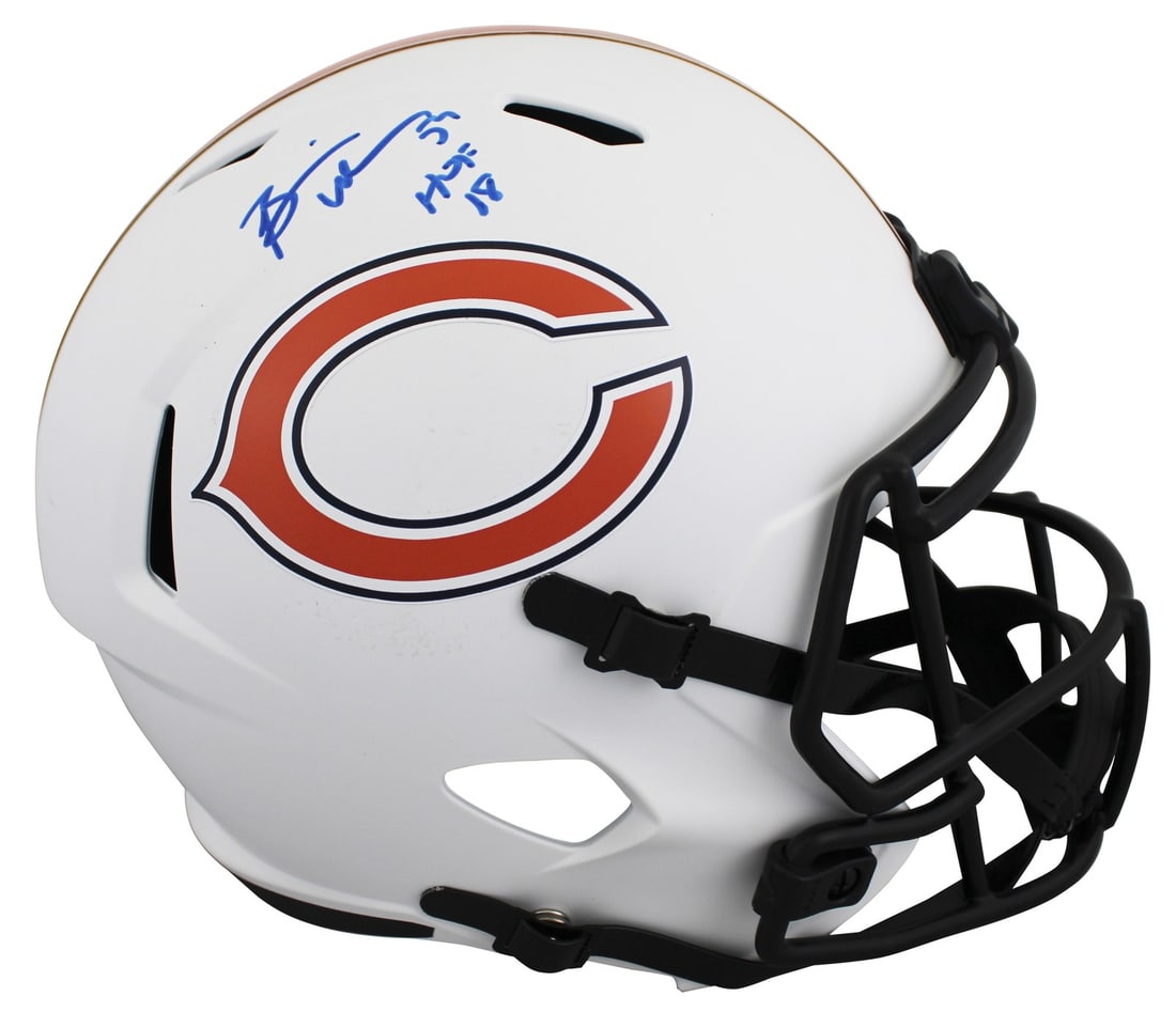 Brian Urlacher autographed Chicago Bears Lunar full size Speed replica helmet BAS (1 of 3)