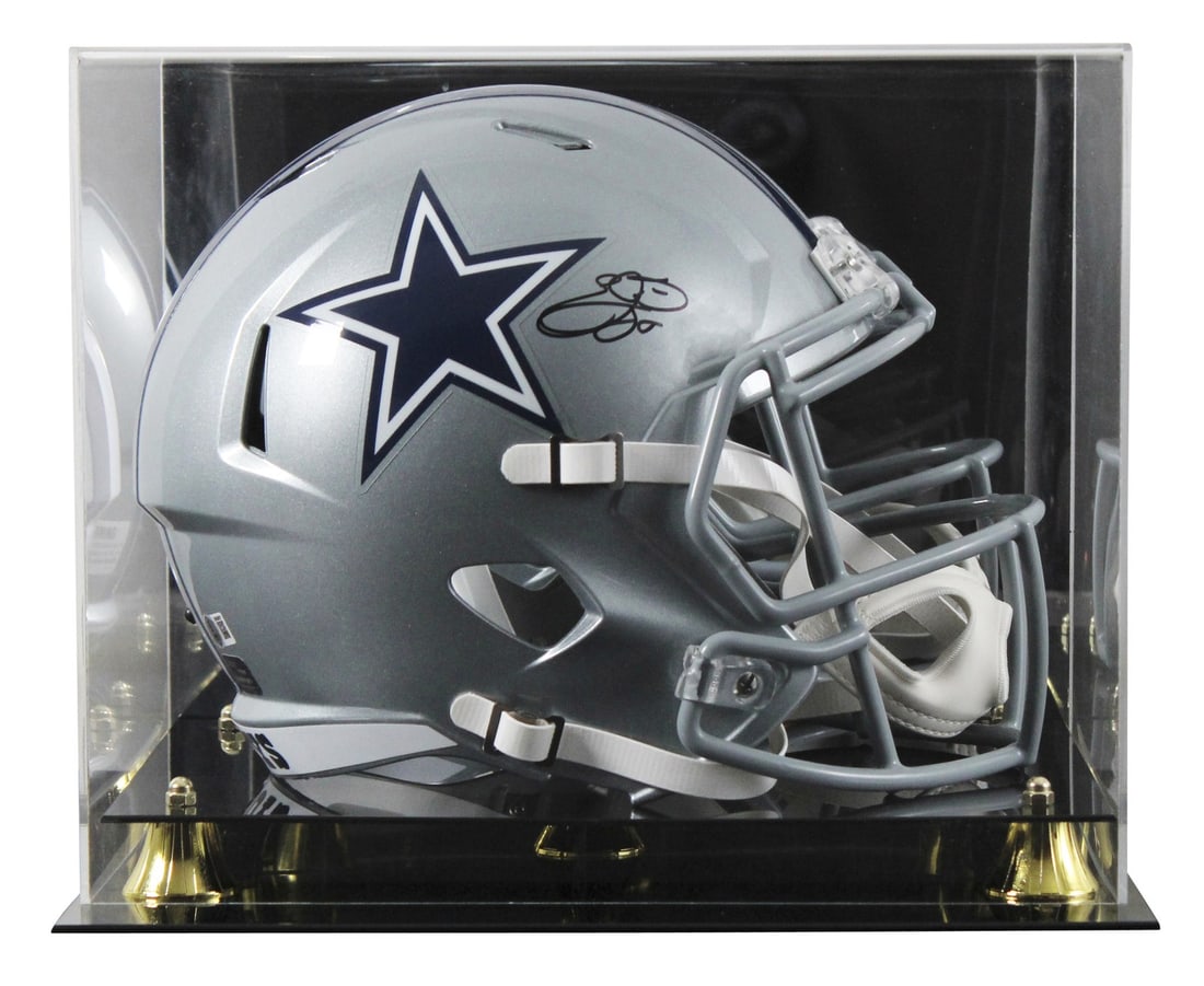 Emmitt Smith autographed Cowboys Riddell Speed replica helmet with display case BAS: Emmitt Smith autographed Cowboys Riddell Speed replica helmet with display case BAS This is an original autographed Riddell full size speed replica helmet signed by Emmitt Smith of the Dallas Cowboys.