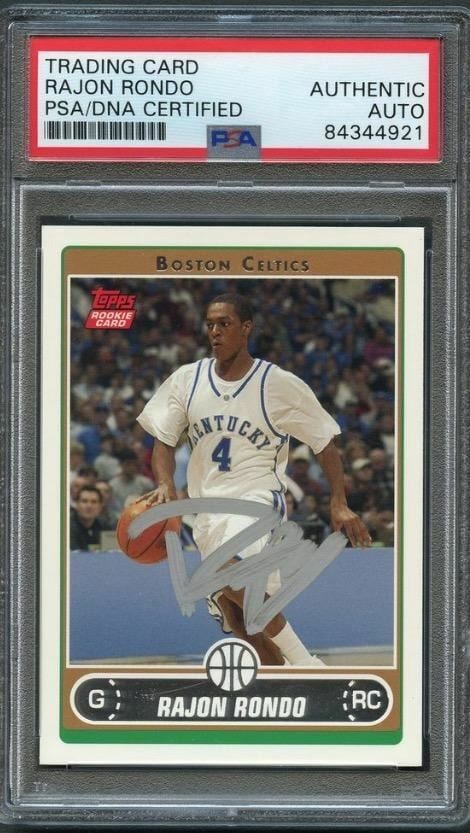 Rajon Rondo PSA DNA Rookie Card 2006 07 Topps #251 Celtics Auto (1 of 2)