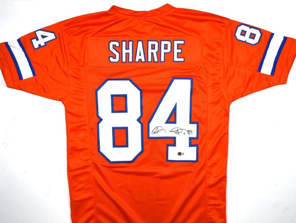 Signed Shannon Sharpe Football Jersey Orange Beckett Hologram Broncos (1 of 3)