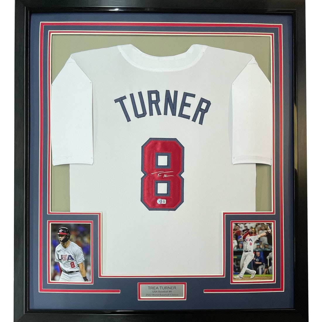 Trea Turner signed USA baseball jersey framed with Beckett COA (1 of 2)