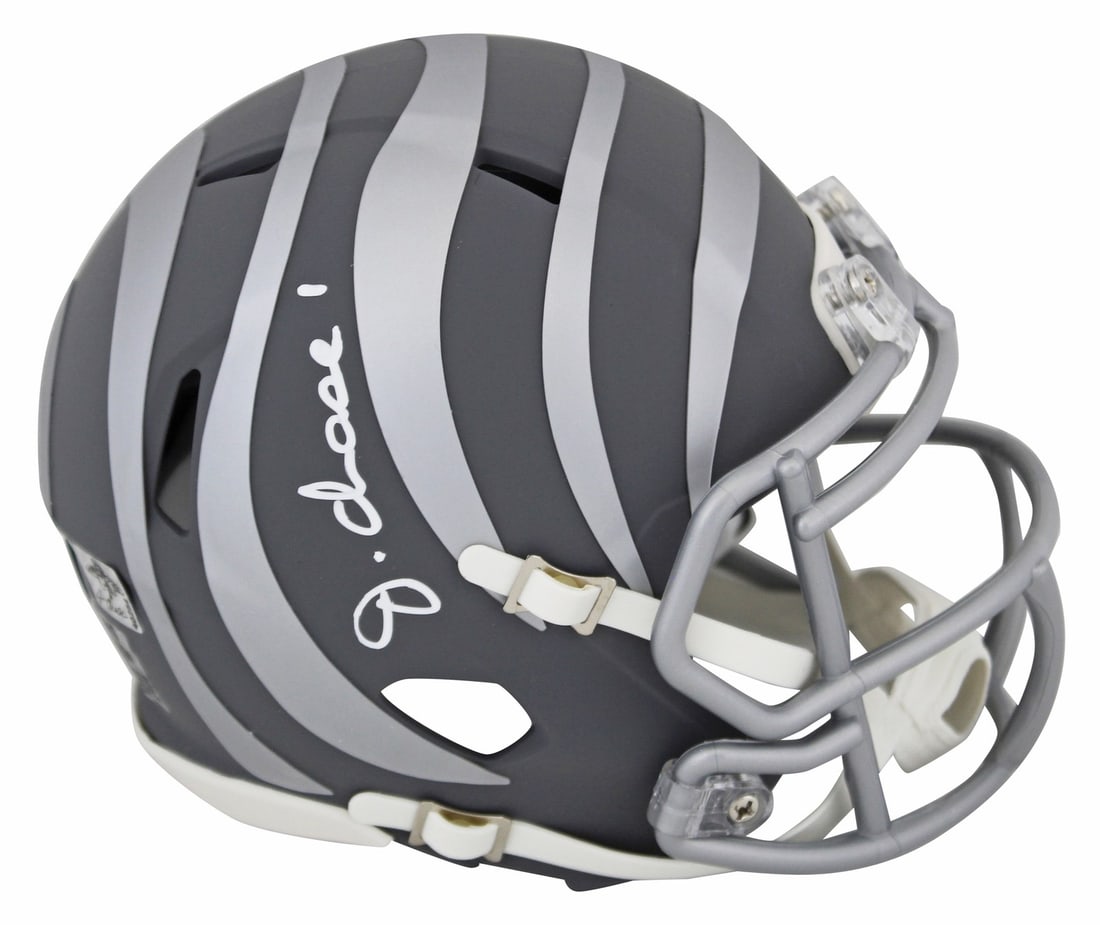 Ja'Marr Chase Signed Bengals Alternate Slate Speed Mini Helmet Beckett Witnessed (1 of 2)