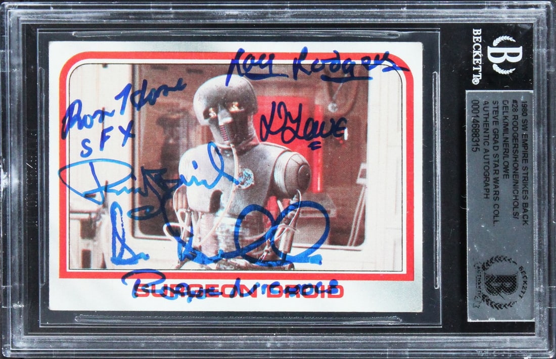 Star Wars ESB #28 autographed card Beckett slabbed 6 signatures (1 of 2)