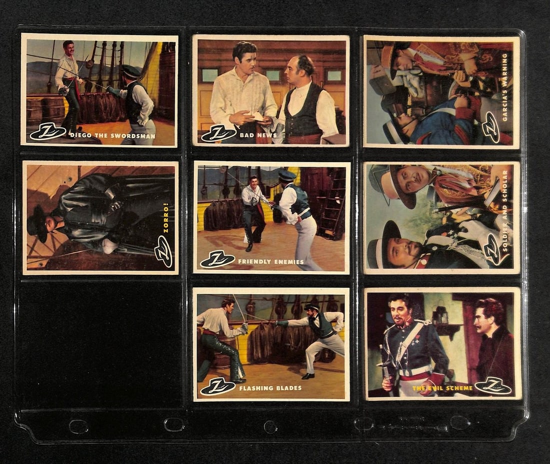 88 Card 1958 Topps Zorro Trading Card Set Walt Disney (1 of 12)