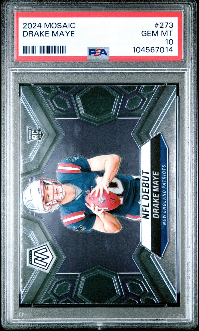 PSA 10 Gem Drake Maye 2024 Panini Mosaic Rookie Card #273 (1 of 2)