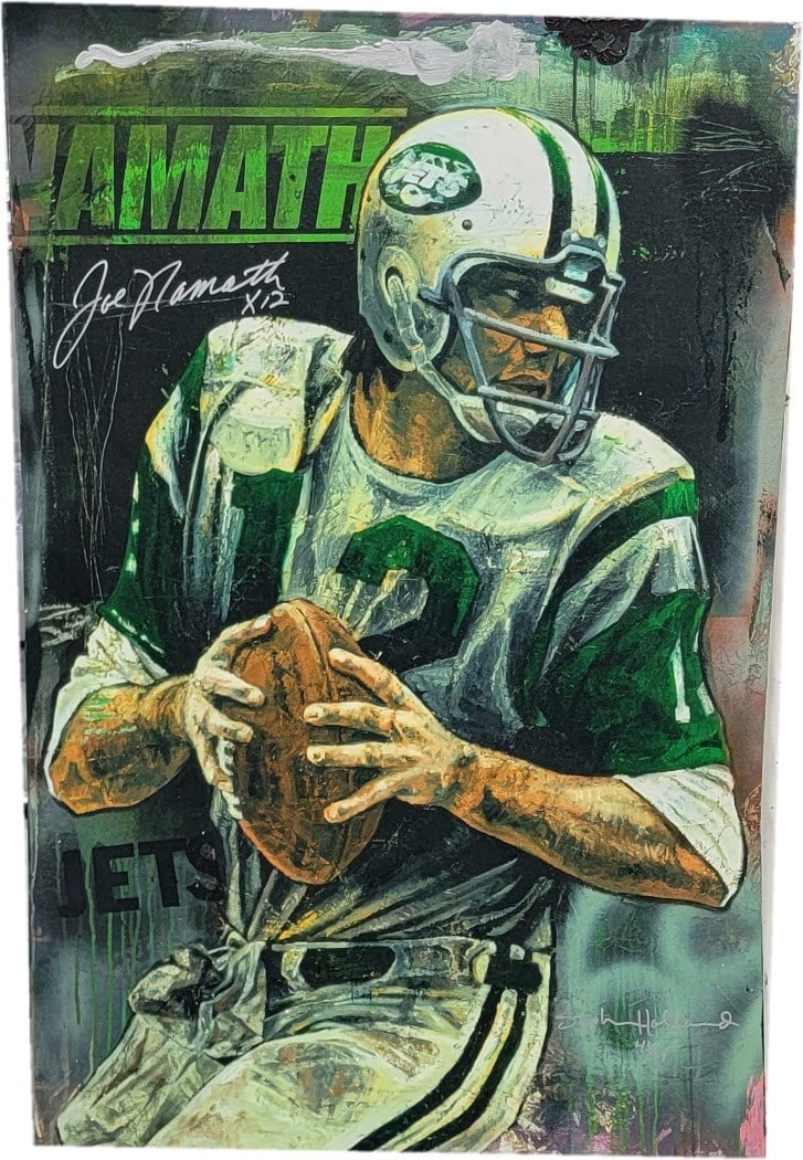 JSA Authenticated Joe Namath Signed 28x43 Canvas Lithograph (1 of 4)