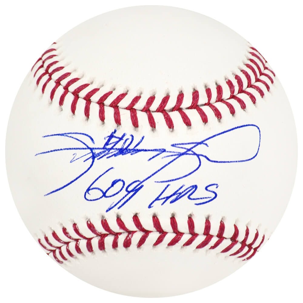 Sammy Sosa Signed Rawlings MLB Baseball 609 HRs Inscription with COA: Sammy Sosa Signed Rawlings MLB Baseball 609 HRs Inscription with COA Celebrate the legacy of baseball with this signed Rawlings official MLB baseball by Sammy Sosa, featuring the inscription '609 HRs.