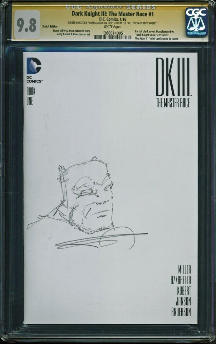 Frank Miller Signed Batman Dark Knight III #1 with Sketch CGC 9.8 (1 of 2)