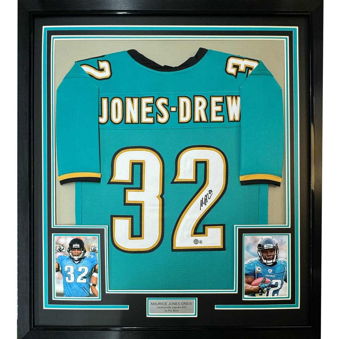 Maurice Jones-Drew signed framed teal Jaguars jersey 35x39 Beckett COA (1 of 2)
