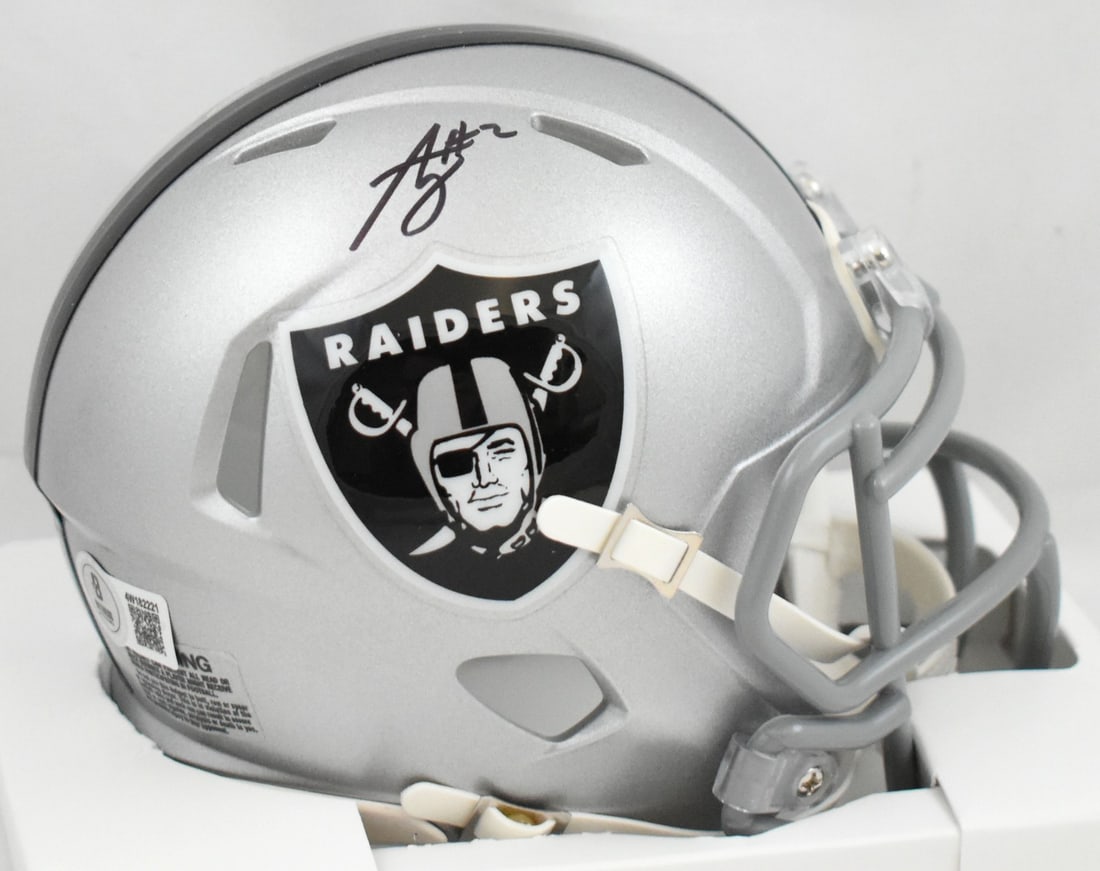 Signed Speed Mini Helmet Ashton Jeanty Las Vegas Raiders Beckett BAS (1 of 3)