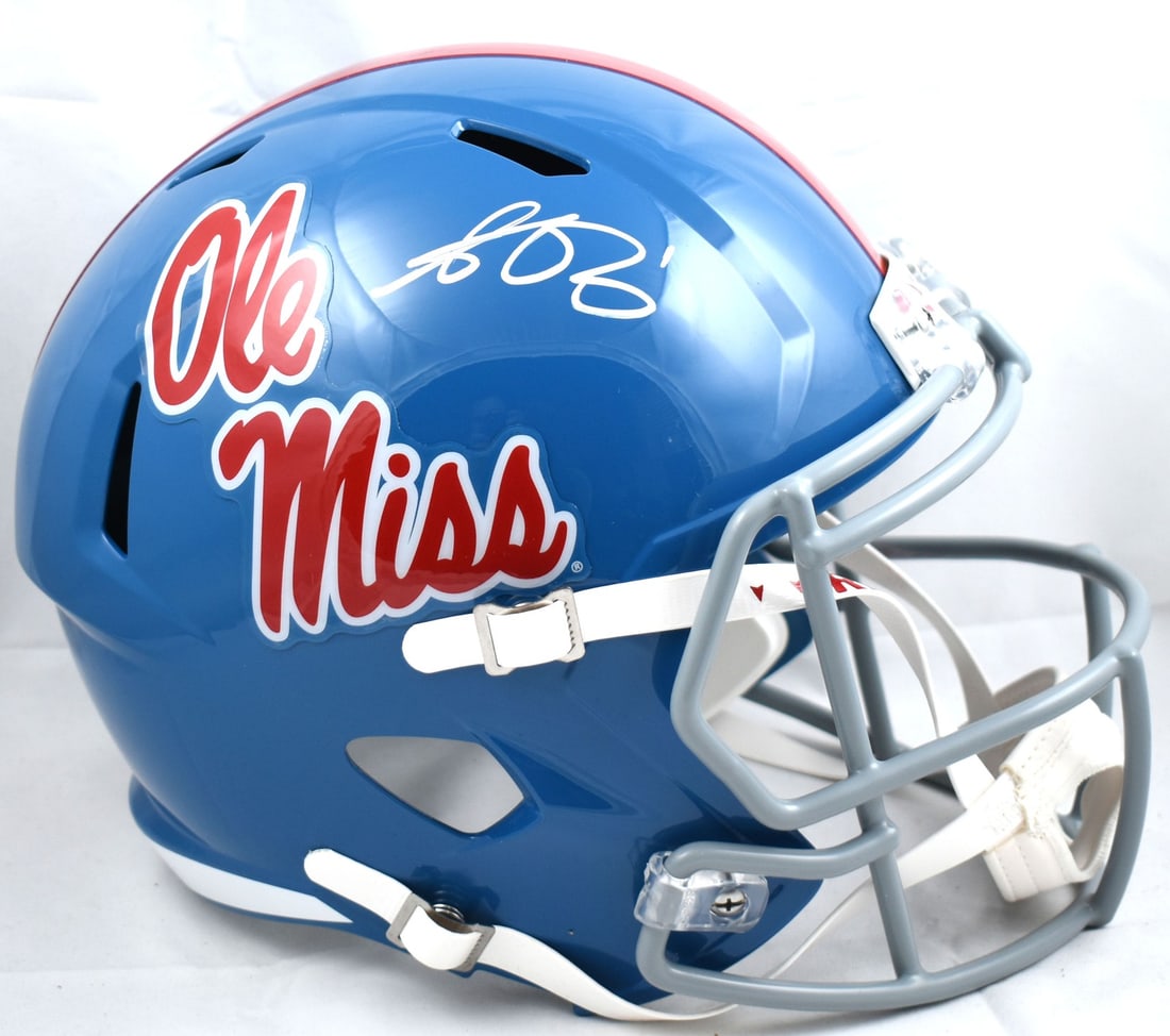 Ole Miss Rebels Full Size Speed Helmet Signed by AJ Brown with Beckett Hologram (1 of 5)