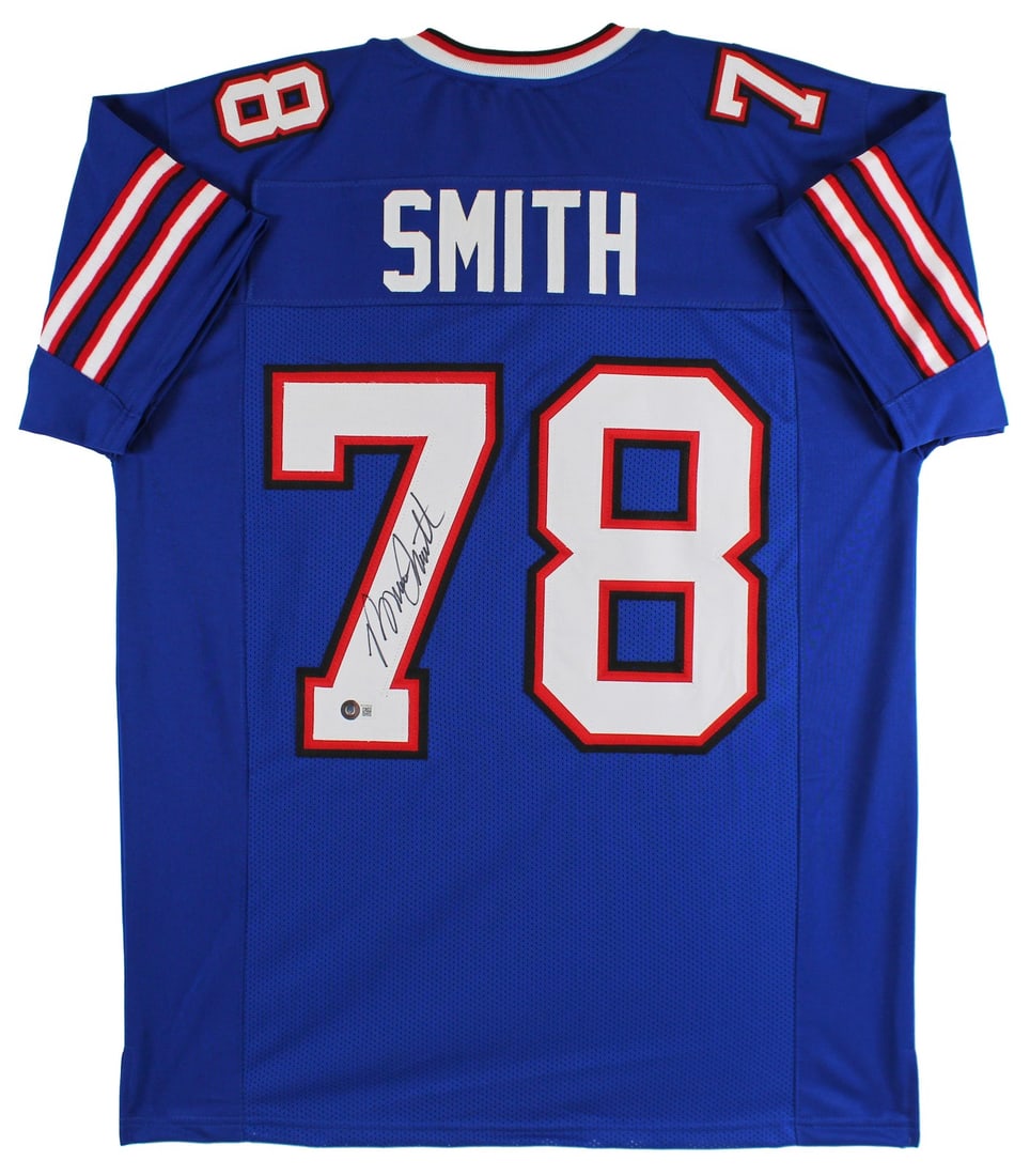 Bruce Smith Autographed Blue Pro Style Jersey BAS Witnessed Buffalo Bills: Bruce Smith Autographed Blue Pro Style Jersey BAS Witnessed Buffalo Bills This authentic blue pro style jersey is personally signed by Bruce Smith, a legendary player of the Buffalo Bills. It features