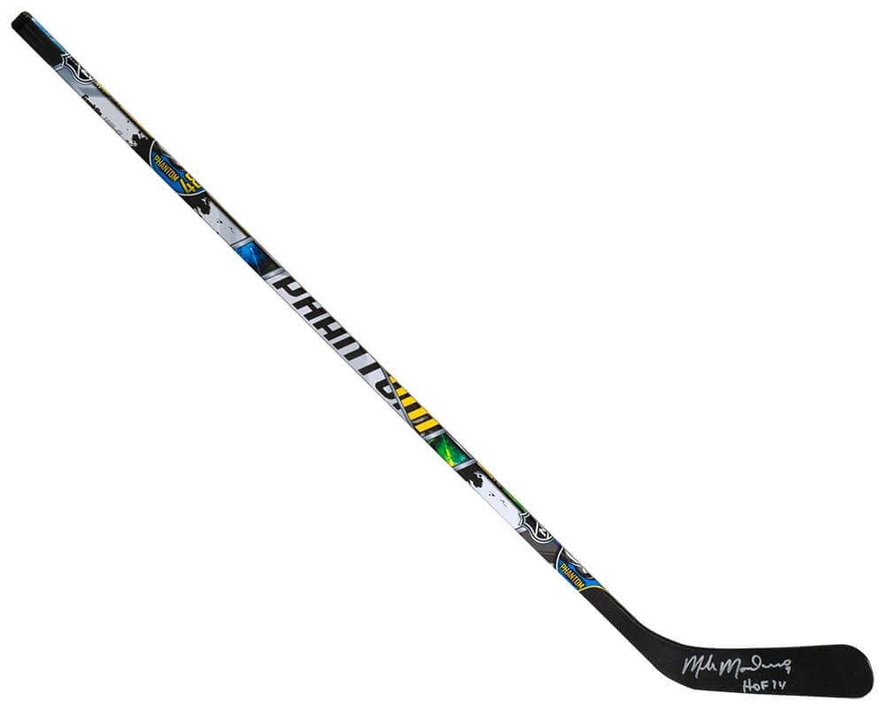 Franklin NHL Phantom 48-Inch Stick Signed by Mike Modano with HOF 14 Inscription: Franklin NHL Phantom 48-Inch Stick Signed by Mike Modano with HOF 14 Inscription This is a Franklin NHL Phantom 48-inch full-size hockey stick autographed by Mike Modano of the Dallas Stars. The stick