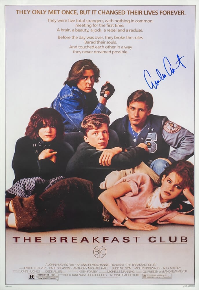 27x40 The Breakfast Club movie poster signed by Emilio Estevez with COA (1 of 1)