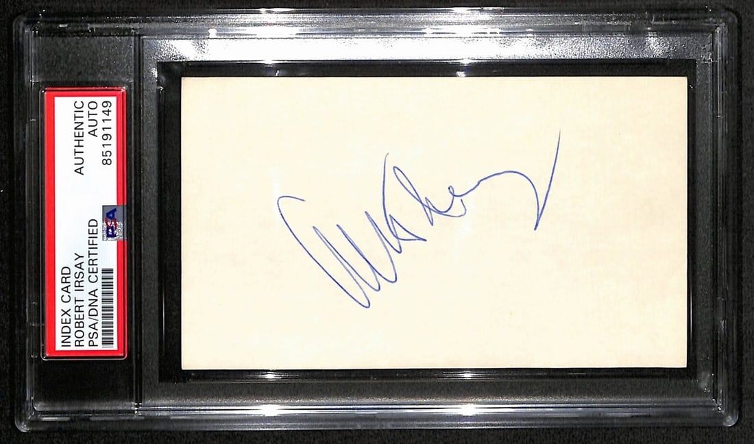PSA DNA Authenticated Robert Irsay HOF 3x5 Autograph Index Card (1 of 2)