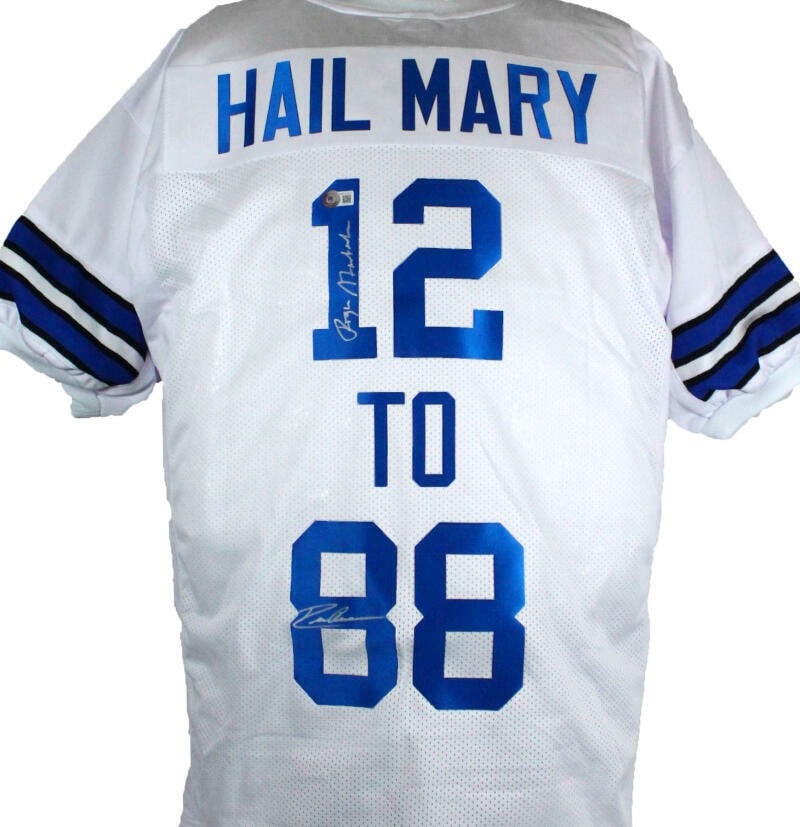 Dallas Cowboys Jersey Signed by Roger Staubach and Drew Pearson Beckett Holo (1 of 6)