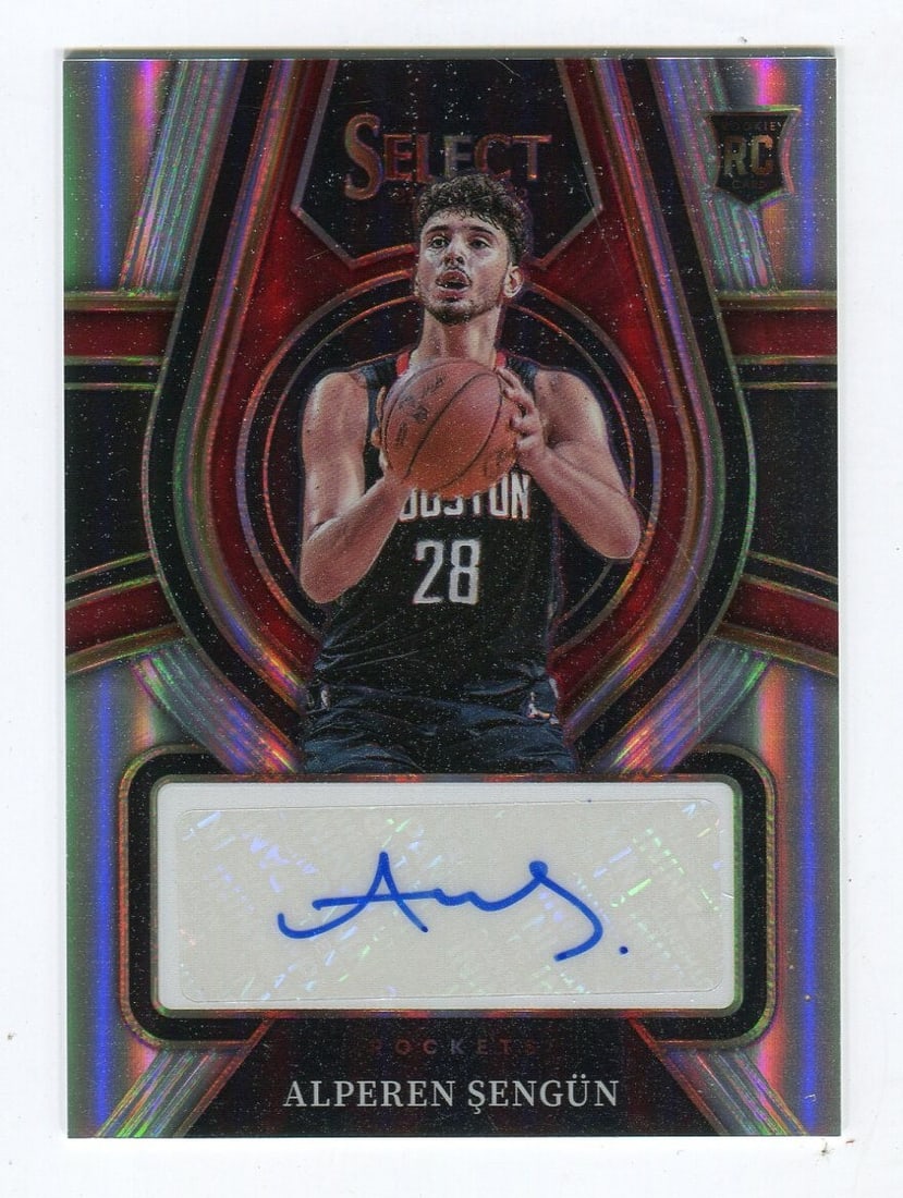 Alperen Sengun 2021-22 Panini Select Silver Prizm Auto Rookie Card /249: Alperen Sengun 2021-22 Panini Select Silver Prizm Auto Rookie Card /249 This is a 2021-22 Panini Select Silver Prizm Autographed Rookie Card of Alperen Sengun, a promising player for the Houston Rocke