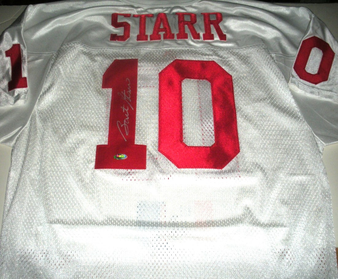 Bart Starr Signed Alabama Crimson Tide Nike Jersey with COA: Bart Starr Signed Alabama Crimson Tide Nike Jersey with COA This officially licensed Nike jersey features the signature of Bart Starr, a legendary player from the Alabama Crimson Tide football team. T