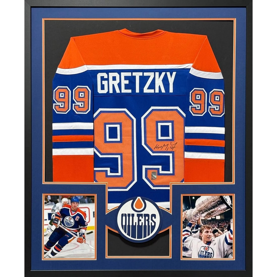 Framed Edmonton Oilers Jersey Signed by Wayne Gretzky with WGA COA (1 of 2)