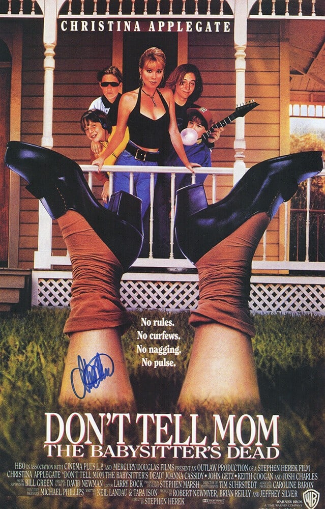 Christina Applegate Signed Don't Tell Mom The Babysitter's Dead Poster 11x17 with COA: Christina Applegate Signed Don't Tell Mom The Babysitter's Dead Poster 11x17 with COA This is an original 11x17 movie poster of "Don't Tell Mom The Babysitter's Dead," signed by Christina Applegate. T