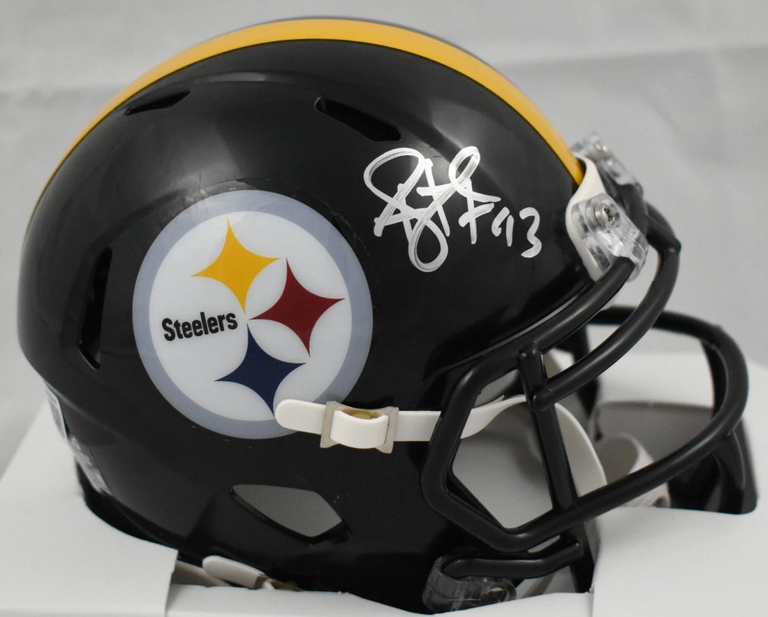 Pittsburgh Steelers Speed Mini Helmet Signed by Troy Polamalu Beckett BAS: Pittsburgh Steelers Speed Mini Helmet Signed by Troy Polamalu Beckett BAS Autographed Pittsburgh Steelers speed mini helmet signed by Troy Polamalu. The item is an original football collectible featur