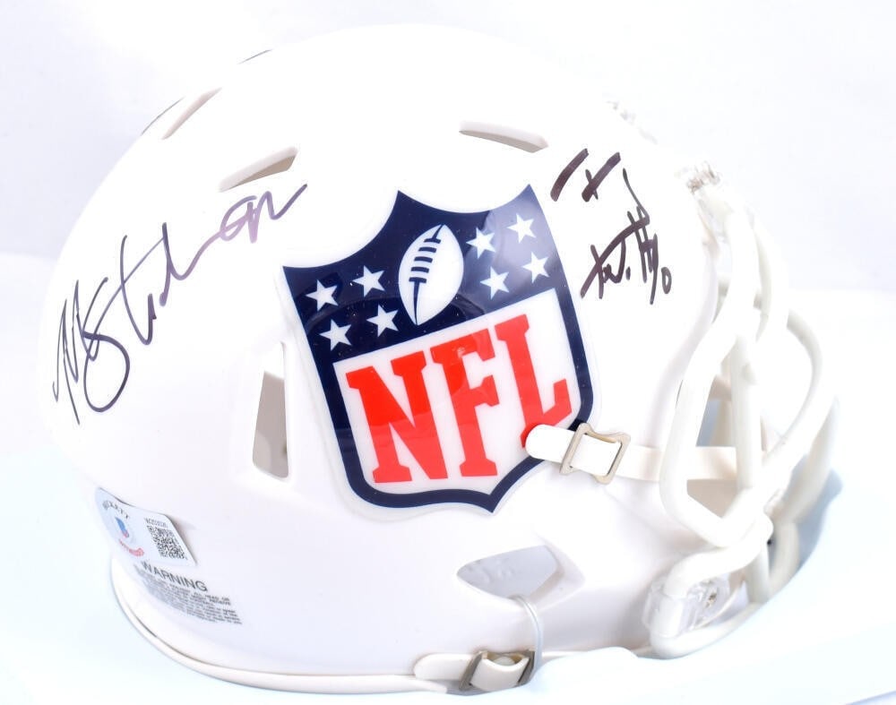 NFL Shield Mini Helmet Signed by TJ Watt Michael Strahan Beckett Hologram (1 of 6)