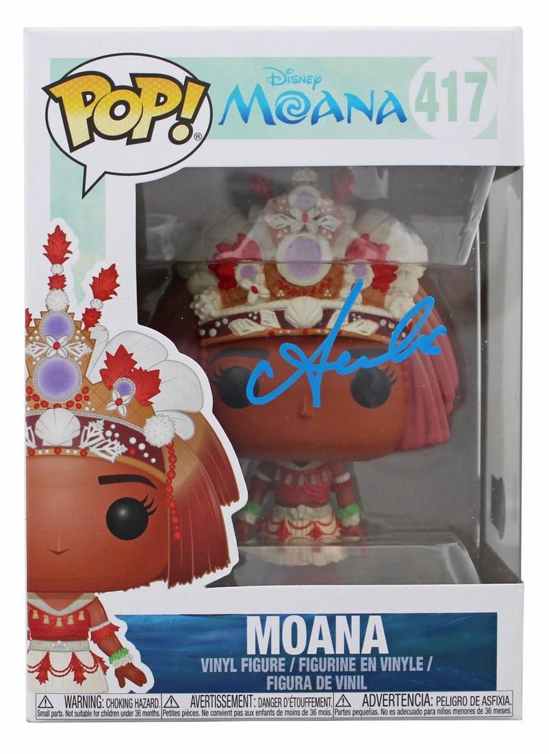 Signed Moana #417 Funko Pop Figure Auli`i Cravalho BAS Authenticated: Signed Moana #417 Funko Pop Figure Auli`i Cravalho BAS Authenticated Authentic signed Moana #417 Funko Pop vinyl figure personally autographed by Auli`i Cravalho in blue ink. The autograph is authenti