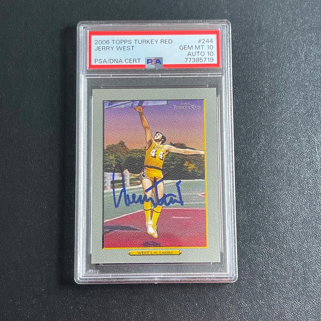 Jerry West Autographed 2006 Topps Turkey Red 244 PSA 10 Auto 10 Card (1 of 2)
