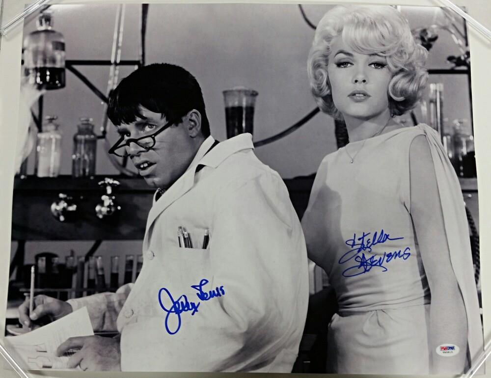 16x20 Signed Photo The Nutty Professor Jerry Lewis Stella Stevens PSA/DNA: 16x20 Signed Photo The Nutty Professor Jerry Lewis Stella Stevens PSA/DNA This is an original 16x20 photograph from the film 'The Nutty Professor,' hand-signed by Jerry Lewis and Stella Stevens. The i