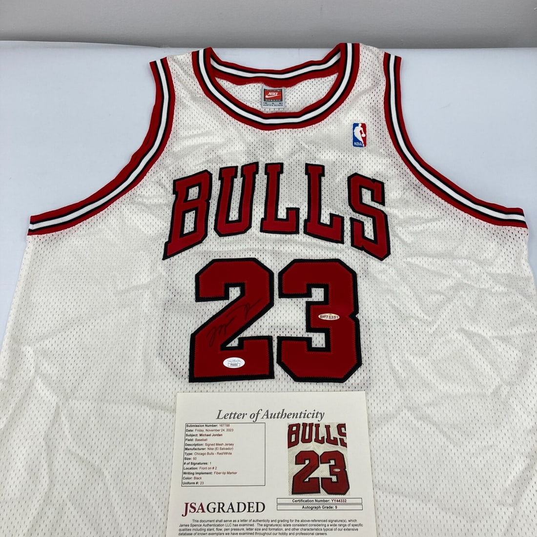 Michael Jordan Signed 1998 Chicago Bulls Jersey JSA MINT 9 Retirement Edition: Michael Jordan Signed 1998 Chicago Bulls Jersey JSA MINT 9 Retirement Edition Celebrate the legacy of basketball legend Michael Jordan with this signed 1998 Pro Cut Chicago Bulls jersey, a piece of sp