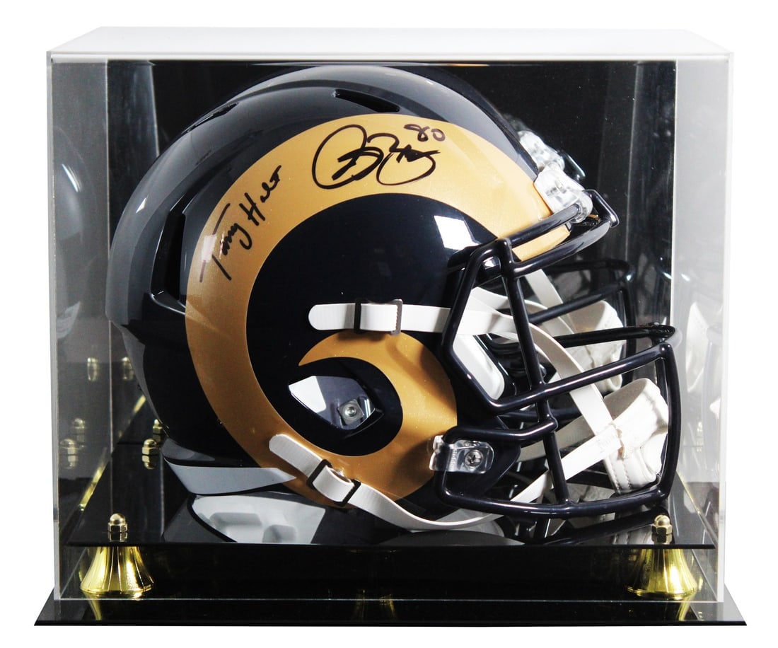 Beckett Witnessed Rams Speed Replica Helmet Case Signed by Bruce and Holt (1 of 4)