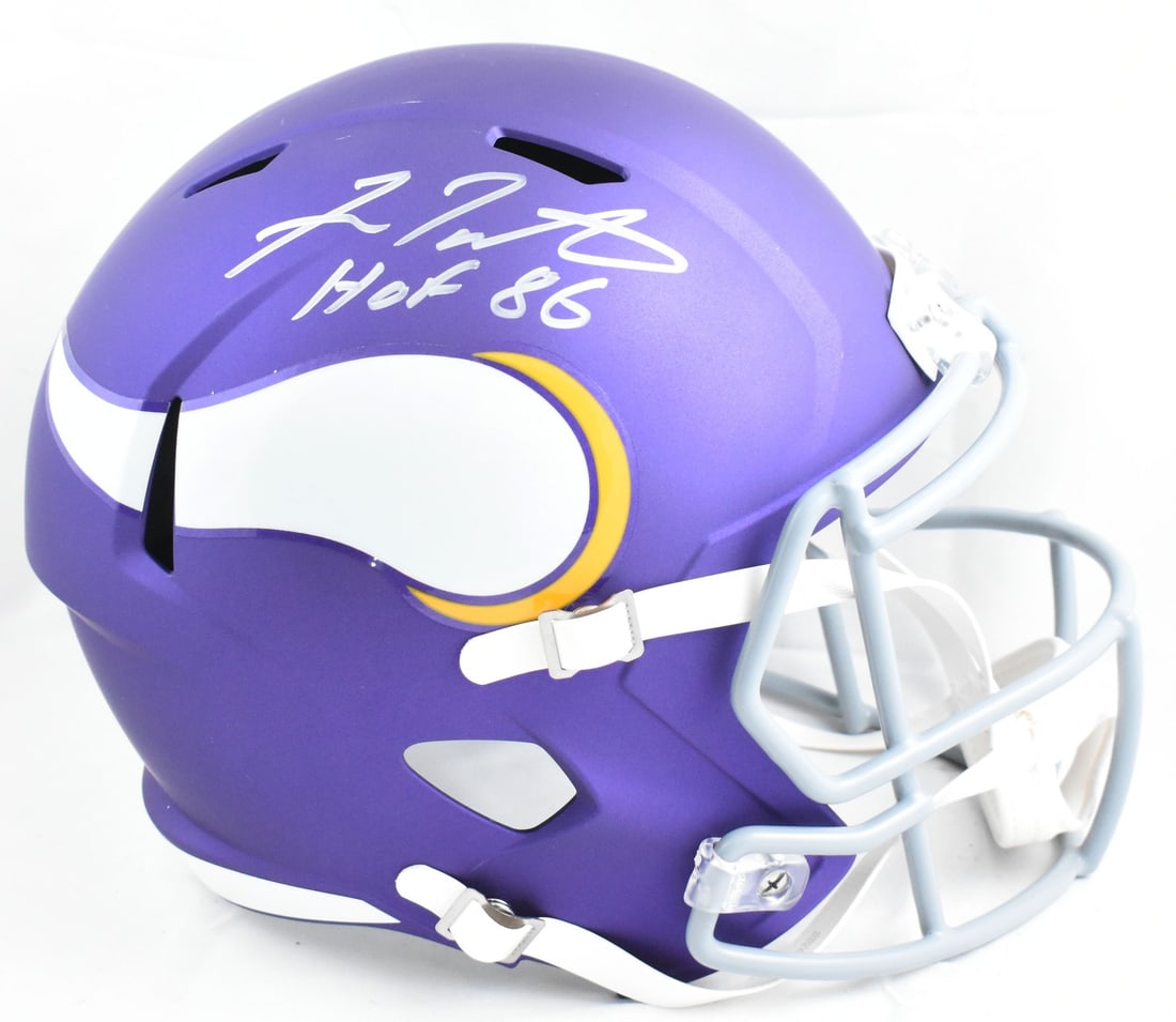 Beckett Witness Fran Tarkenton Signed Vikings Tribute Speed Full Size Helmet HOF (1 of 5)