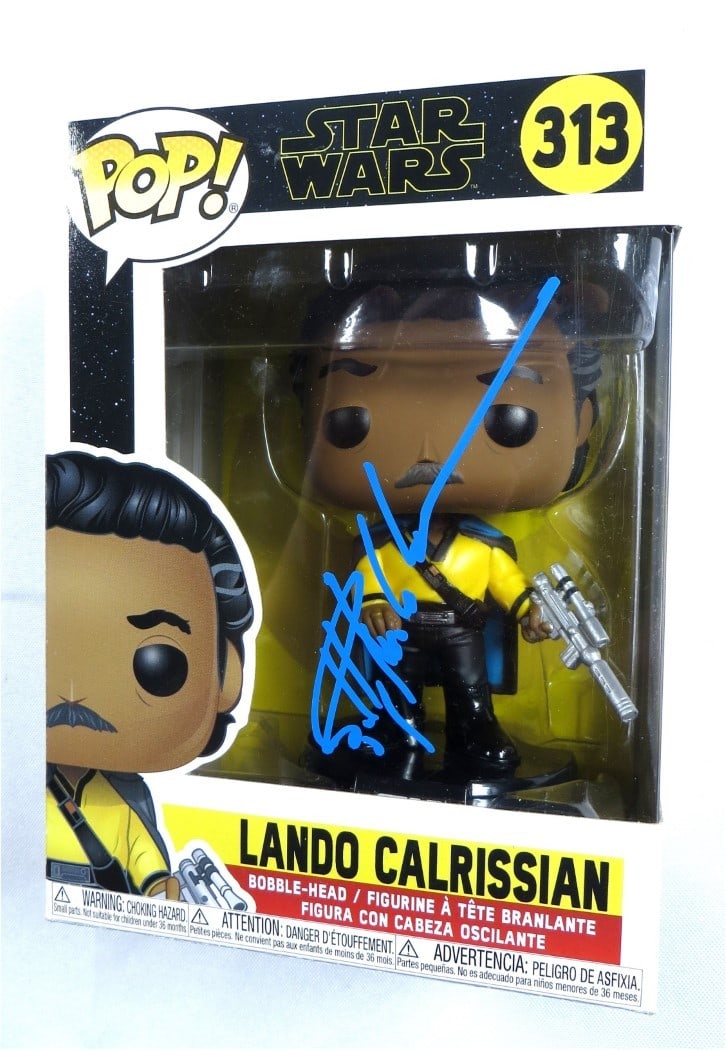 Billy Dee Williams Signed Funko POP! Star Wars Lando JSA Authenticated: Billy Dee Williams Signed Funko POP! Star Wars Lando JSA Authenticated This is an authentic Funko POP! figure of Lando Calrissian, personally signed by the legendary actor Billy Dee Williams. The auto