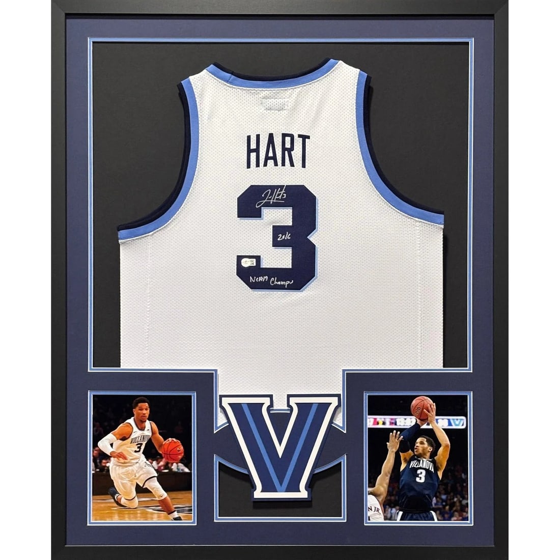 Framed Villanova White Jersey Signed by Josh Hart Beckett Authenticated (1 of 2)