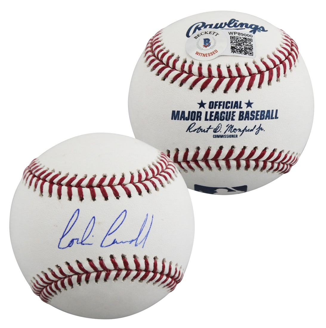 Corbin Carroll signed Robert Manfred baseball Beckett witnessed (1 of 7)