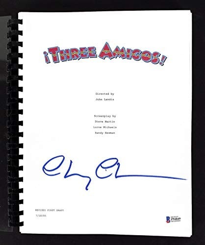 Chevy Chase Signed Three Amigos Replica Script BAS Authenticated - 3
