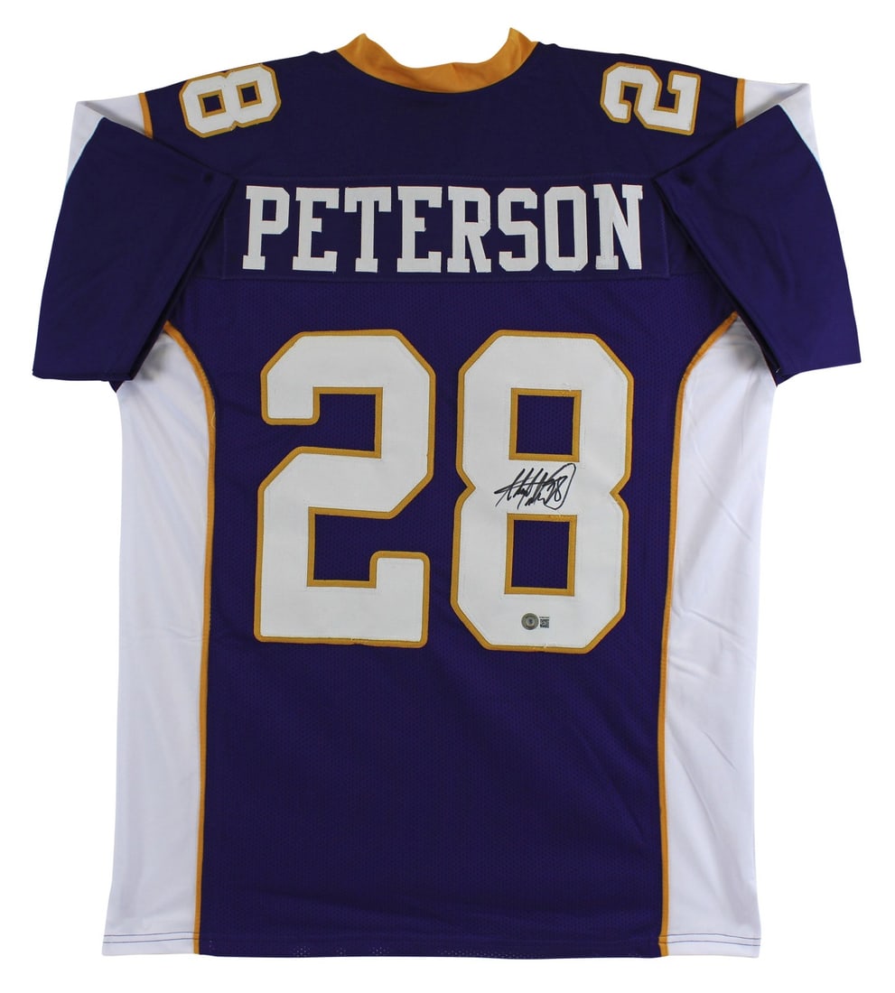 Adrian Peterson Signed Purple Jersey Beckett Witnessed Authentic Autograph (1 of 3)