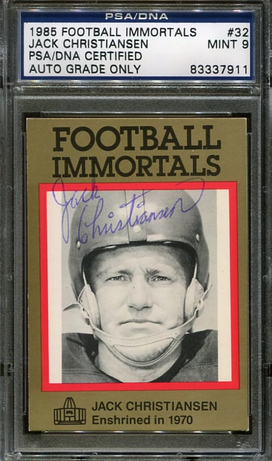 1985 Fleer Immortal Jack Christiansen PSA DNA Autograph Lions (1 of 1)