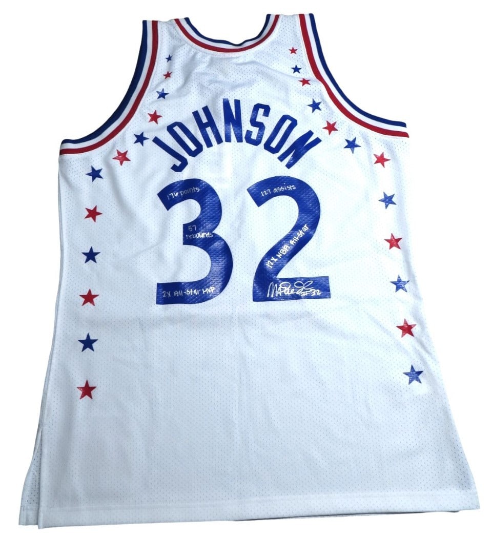Magic Johnson Signed Lakers Jersey 1983 All-Star JSA Authenticated: Magic Johnson Signed Lakers Jersey 1983 All-Star JSA Authenticated Celebrate the legacy of Magic Johnson with this autographed Los Angeles Lakers jersey. This original Mitchell & Ness jersey features 