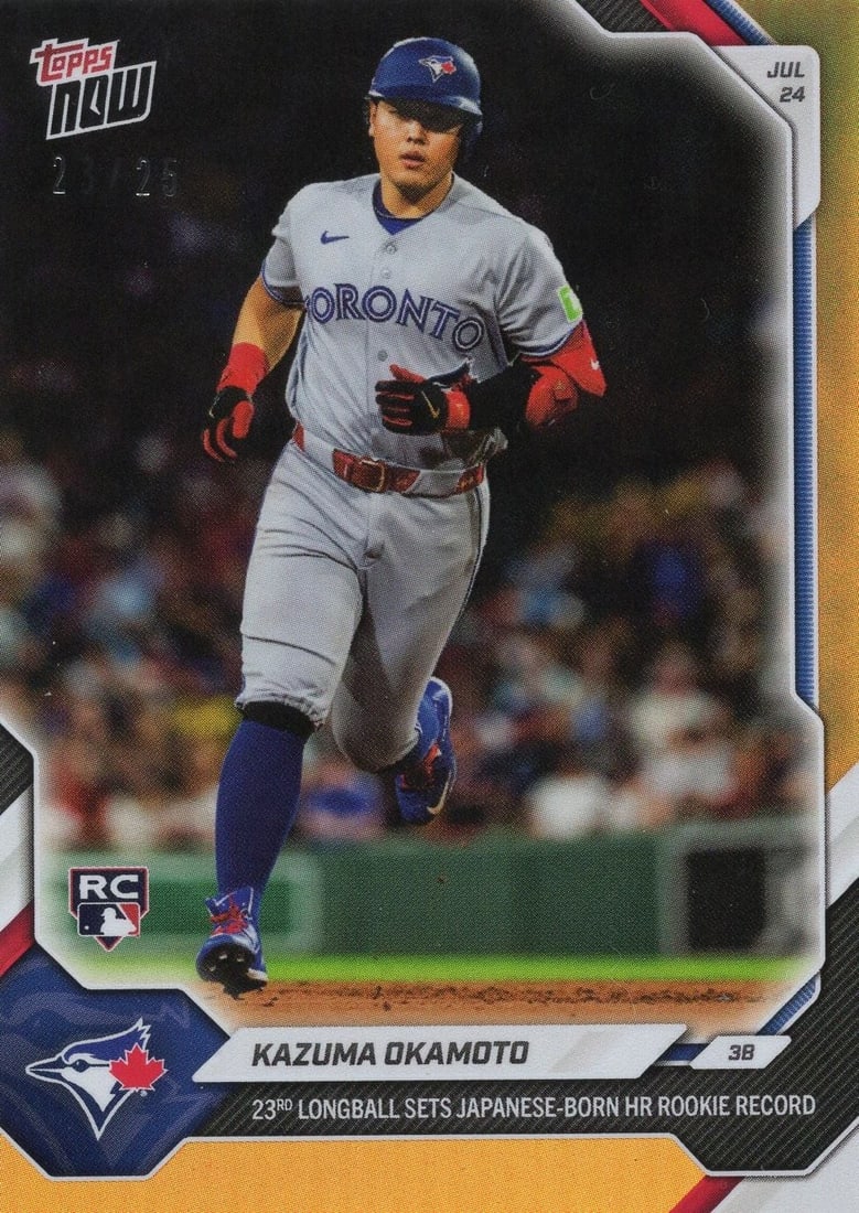 Topps Now #484 Kazuma Okamoto Orange Foil /25 Baseball Card (1 of 2)