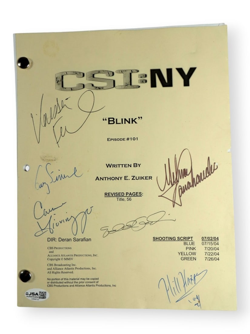 JSA authenticated CSI NY cast signed script Gary Sinise Eddie Cahill (1 of 4)